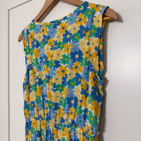 Loft Sundress Dress Size S Yellow Blue Floral Sleeveless Beach Summer Colorful - Picture 7 of 14